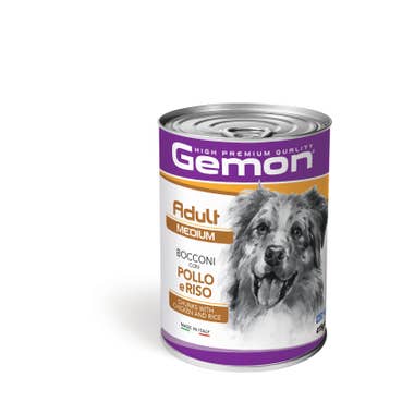 Clarins Gemon Bocconi Pollo E Riso Cibo Umido Cani Adulti Taglia Media Barattolo 415 g