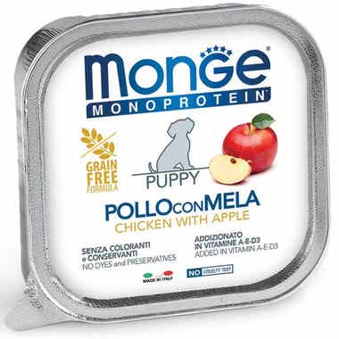Clarins Monge Monoprotein Puppy Pollo Con Mela Cibo Umido Per Cani Cuccioli 150g