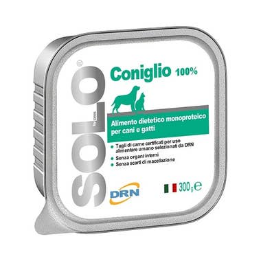Clarins Drn Solo Coniglio Alimento Dietetico Monoproteico Umido Cani/Gatti 300g