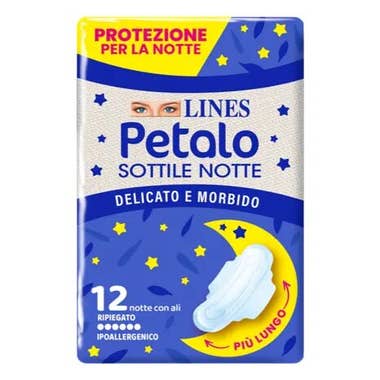 Clarins Lines Petalo Sottile Notte 12 Assorbenti Notte Con Ali Limitato a 3 giorni