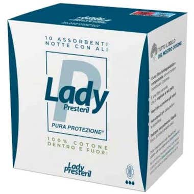 Clarins Lady Presteril 10 Assorbenti Notte Cotone Con Ali Ripiegati