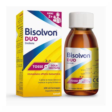 Clarins Bisolvon Duo Emolliente Sciroppo Contro Tosse e Gola Irritata Adulti Bambini 100ml