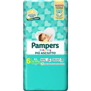 Clarins Pampers Babydry Taglia 6 XL (15-30 Kg) 13 Pezzi