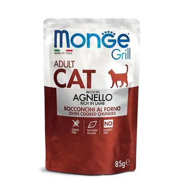 Clarins Monge Grill Adult Ricco in Agnello Cibo Umido Per Gatti Adulti 85g