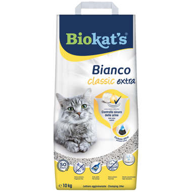 Clarins Biokat's Bianco Classic Extra Lettiera Con Carbone Attivo Per Gatti 10kg