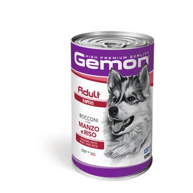 Clarins Gemon Bocconi Manzo E Riso Cibo Umido Cani Adulti Taglia Grande Barattolo 1 25 Kg