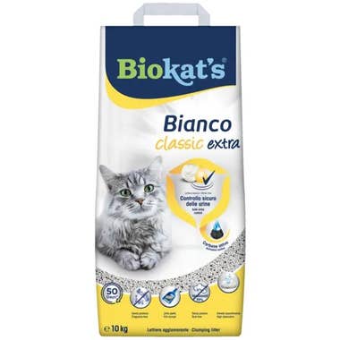 Clarins Biokat's Bianco Classic Extra Lettiera Con Carbone Attivo Per Gatti 10kg