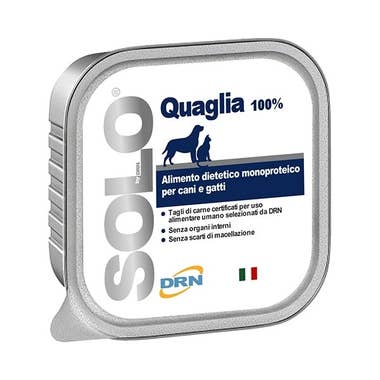Clarins Drn Solo Quaglia Alimento Dietetico Monoproteico Umido Cani/Gatti 300g